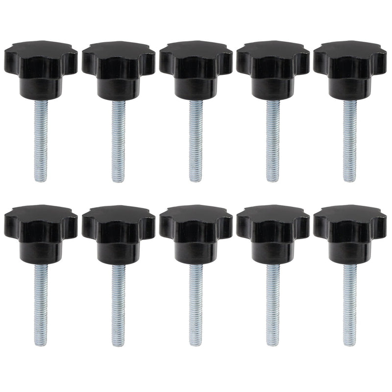 AuSL 10PCS M6x40 Thread Clamping Knob Black Plastic Hand Knob Star Shape Screw on Knob for Machine Tool (M6x40-10pcs) M6x40--10pcs