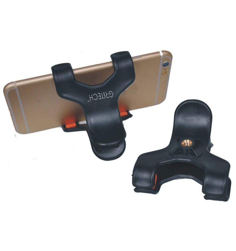 Set of 2 Gritech Compatible Universal Cell Phone Clip Holder,Tripod Mount, Camera Smartphone Attachment, Replacement for iPhone and Android