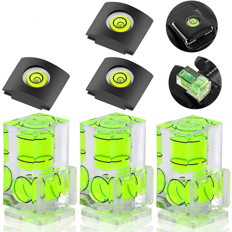 6 Pack Hot Shoe Level, Hot Shoe Bubble Level Camera Hot Shoe Cover 2 Axis Bubble Spirit Level for DSLR Film Camera Canon Nikon Olympus,Combo Pack - 2 Axis and 1 Axis 1 Axi & 2 Axis