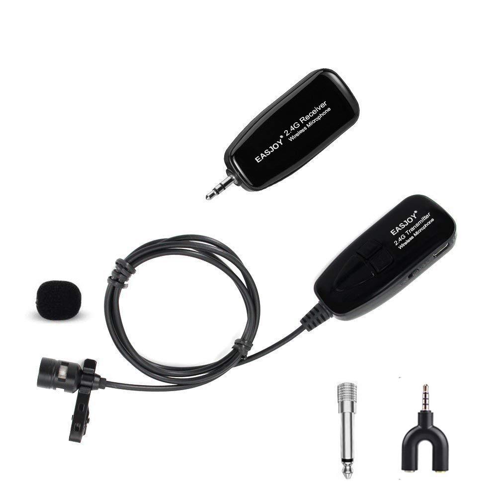 [AUSTRALIA] - Wireless Lavalier Microphone for Voice Amplifier,2.4G Lapel Mic Recording Microphones for iPhone Computer,Smart Phone DSLR,PA System,Speakers,for Teachers,Public Speaking,Karaoke(No Support MacBook) Wireless Lavalier Microphone 