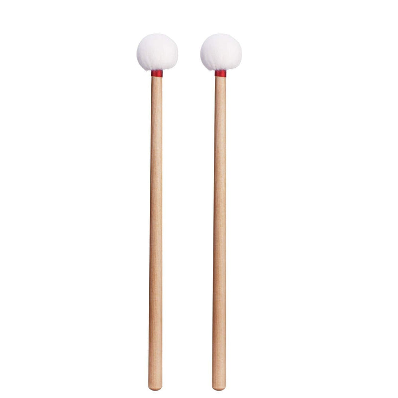Canomo 2 Pack Timpani Mallets Sticks Felt Head Drum Sticks Mallets with Wood Handle, 14.5 Inch