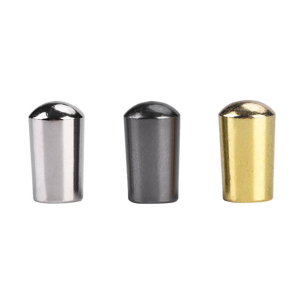 3Pcs Guitar Switch Tip, 3 Way Toggle Switch Knob Tip Cap Copper for LP EPI Electric Guitar (4.0mm-Silver + Black + Gold)