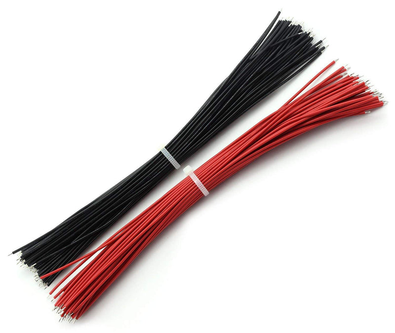 Magic&shell 120pcs 20CM 24AWG Double Tinned Jumper Wire Welding Lead Tin Plated Electronic Copper Wire Black Red
