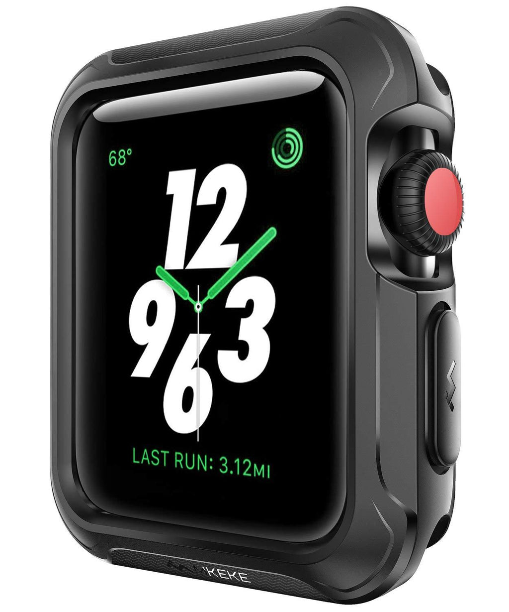 V85 Compatible Apple Watch Case 42mm, Shock-proof and Shatter-resistant Protector Bumper iwatch Case Compatible Apple Watch Series 3, Series 2, Series 1, Nike+,Sport, Edition Black 42 mm