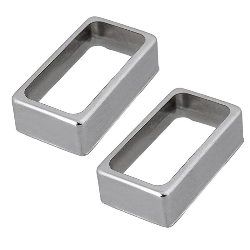 Timiy 2Pcs Copper Open Style Frame Humbucker Pickup Cover for Electric Guitar (Silver) Silver