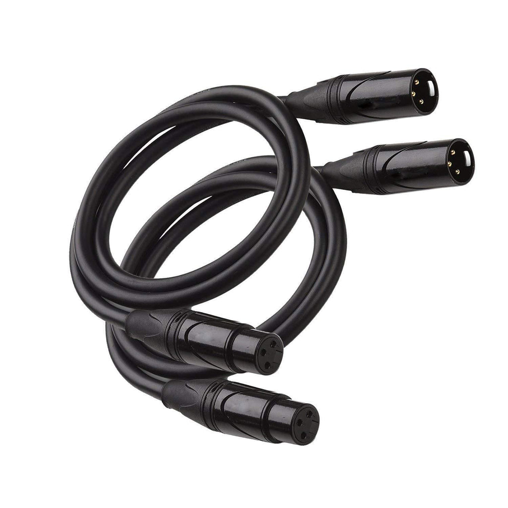 [AUSTRALIA] - TraderPlus 2 Pack 3 ft XLR Male to Female Microphone Cable 