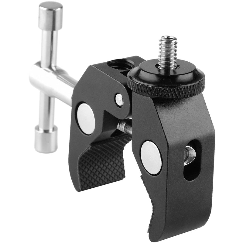 ChromLives Super Clamp Photography Camera Crab Clamp with 1/4''-20 to 1/4'' 20 Screw Converter for 15mm Rods/Lights/Umbrellas/Shelves/Cross Bars and More