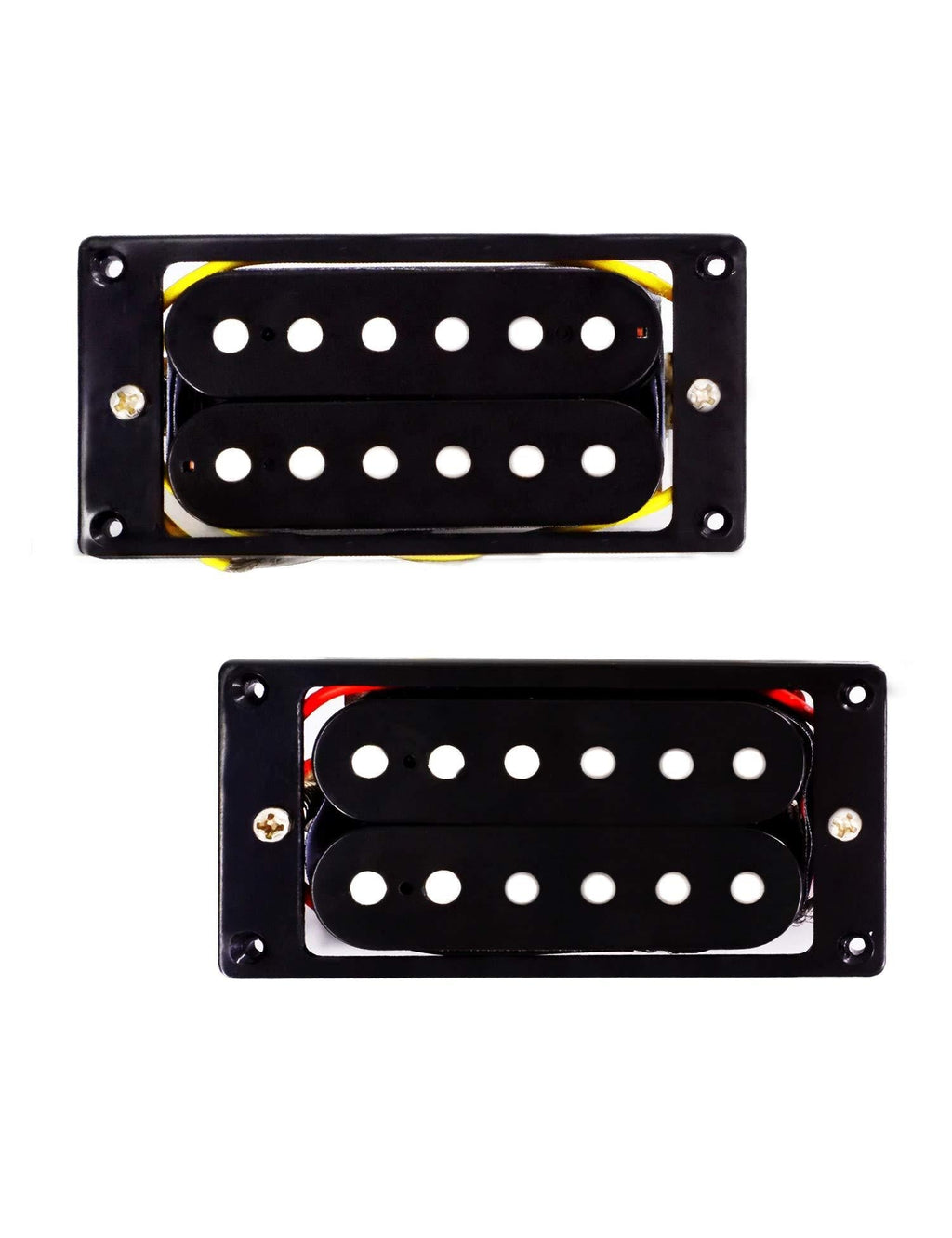 Metallor Electric Guitar Humbucker Pickup Double Coil Ceramic Magnet Pickup Guitar Parts Replacement Neck and Bridge Set of 2Pcs (Black) Black