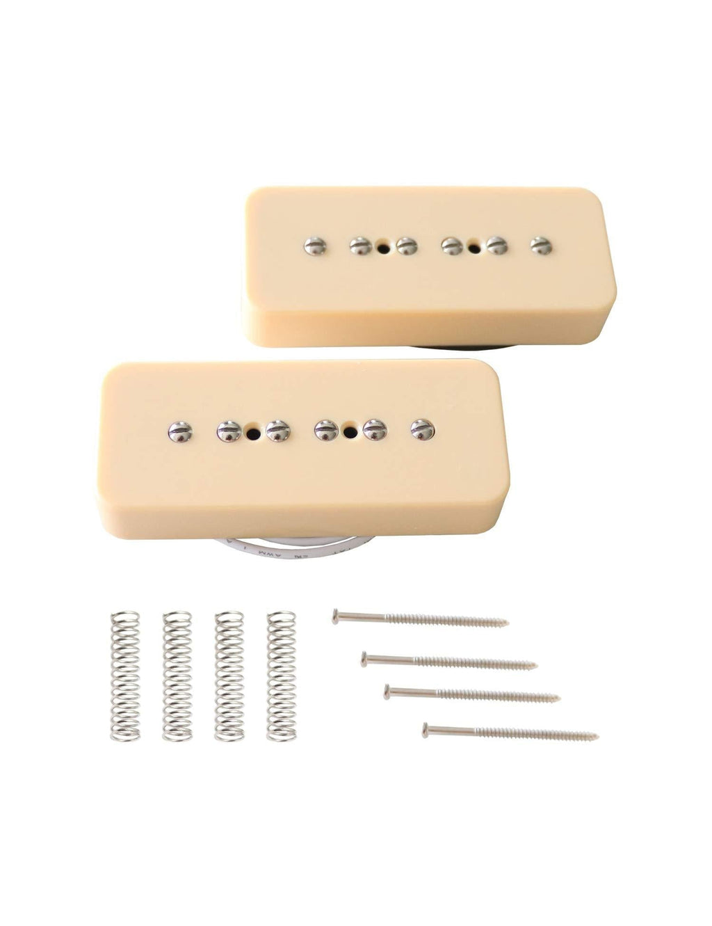 Metallor P90 Soapbar Pickup Bridge and Neck Single Coil Pickups Set for Electric Guitar Parts Replacement Cream.