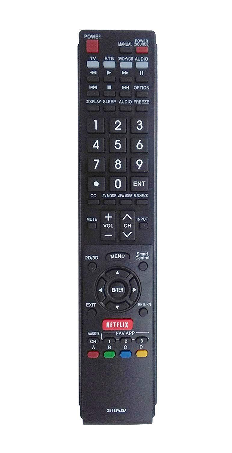 New GB118WJSA Replaced Remote Control fits for Sharp TV LC-60SQ10U LC-60SQ15 LC-60SQ15U LC-60EQ10 LC-60EQ10U LC-60SQ10 LC-60SQ17 LC-60SQ17U LC-60TQ15 LC-60TQ15U LC-70EQ10 LC-70SQ17 LC-70SQ17U LC-70TQ