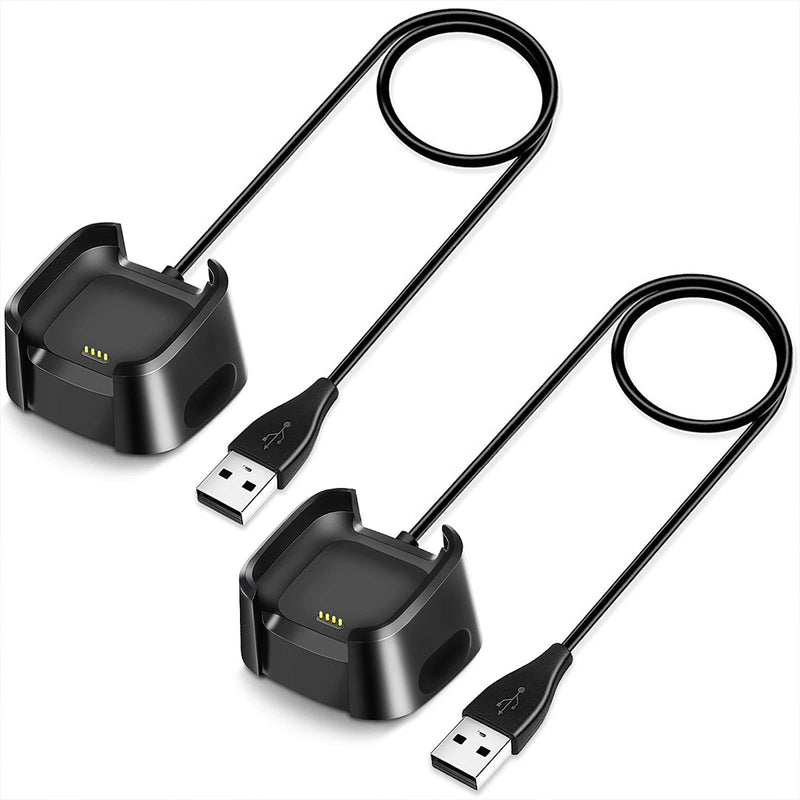 Compatible for Fitbit Versa Charger/Lite Edition/Special Edition Smartwatch,Hagibis Replacement USB Charging Cable Dock for Fit bit Versa Smartwatch[Not for Versa 2] (2 Pack)