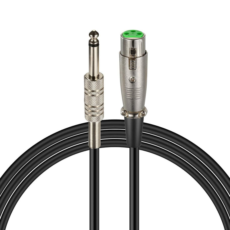 [AUSTRALIA] - Hotec Microphone Cable, XLR Female to 1/4" TS Black Cables, 19ft Mono Microphone Snake Cord 