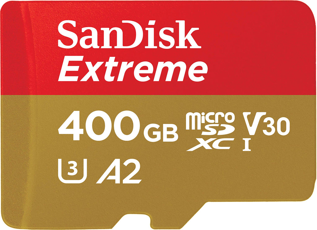 SanDisk 400GB Extreme microSDXC UHS-I Memory Card with Adapter - Up to 160MB/s, C10, U3, V30, 4K, A2, Micro SD - SDSQXA1-400G-GN6MA Card Only