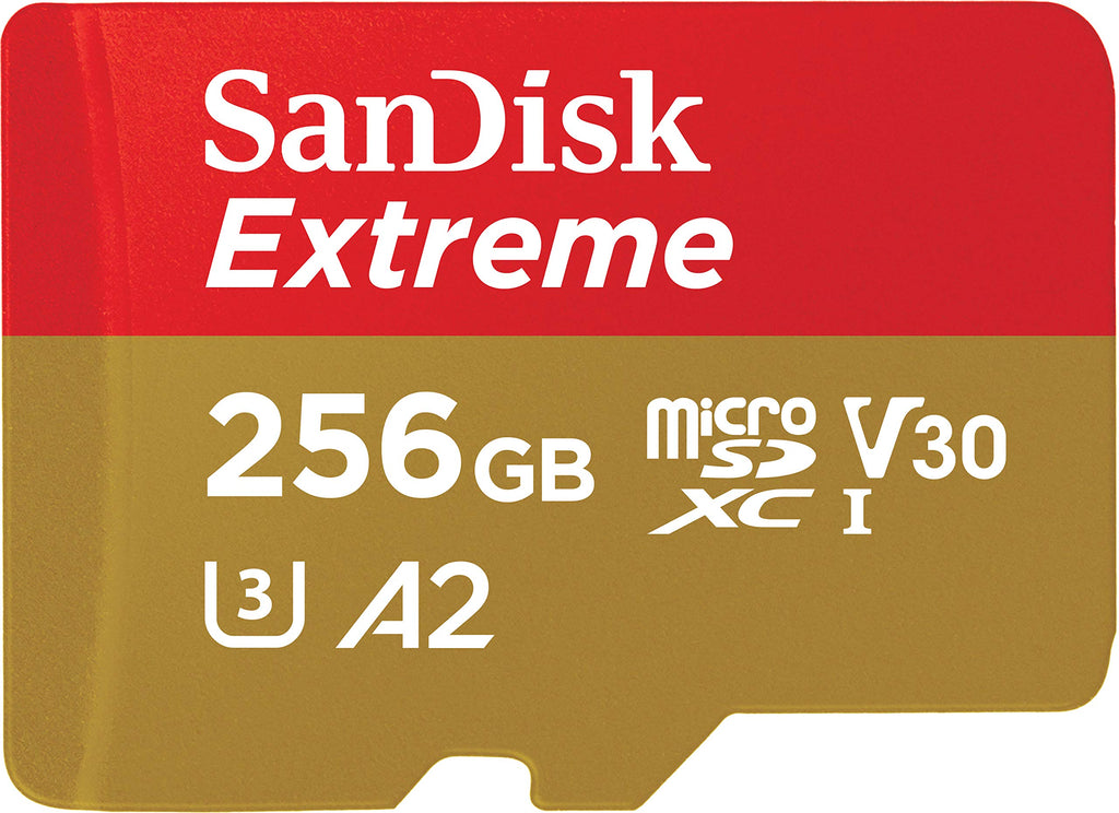 SanDisk 256GB Extreme microSDXC UHS-I Memory Card with Adapter - Up to 160MB/s, C10, U3, V30, 4K, A2, Micro SD - SDSQXA1-256G-GN6MA Card Only