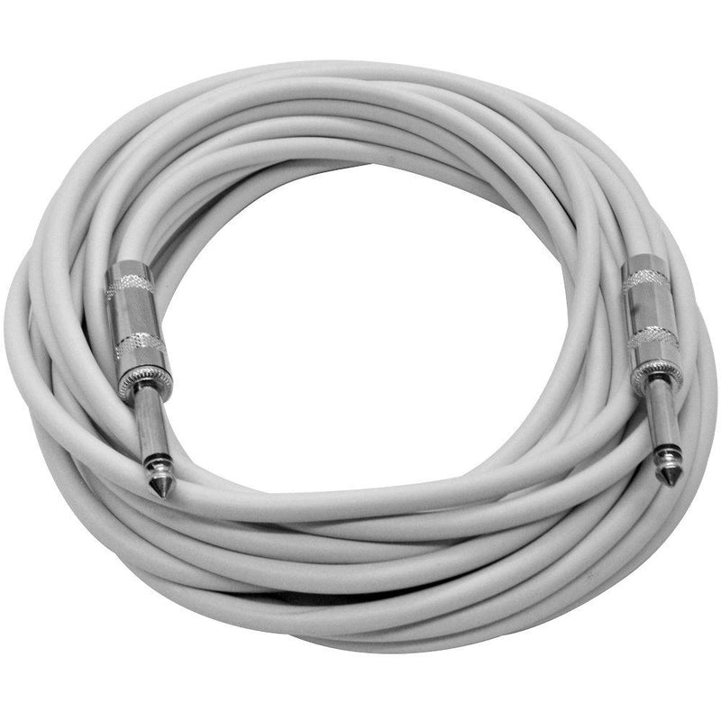 [AUSTRALIA] - Seismic Audio - SASTSX-25White - 25 Foot White 1/4 Inch TS Patch Cables- 25' Professional Audio Unbalanced 1/4" Patch Cord 