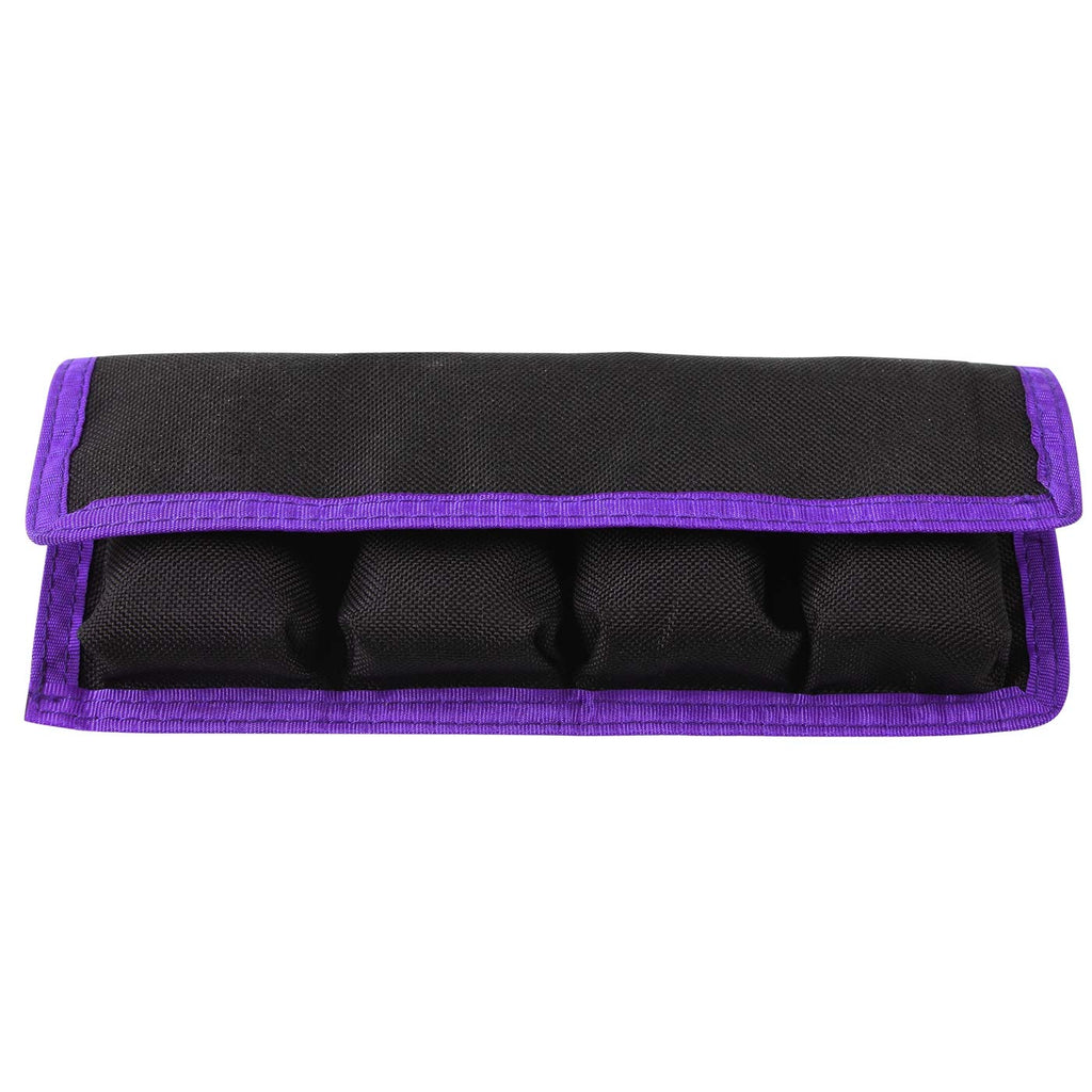 Meking Battery Storage Case Bag with 4 Pockets for DSLR Camera, Suitable for AA/AAA Battery and LP-E6 LP-E8 LP-E10 LP-E12, EN-EL14 EN-EL15, NP-FW50 NP-F550 NP-FM500H Purple