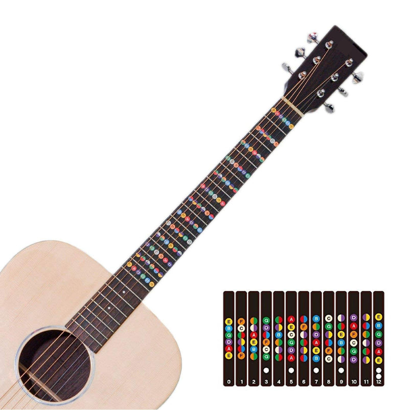 Guitar fret stickers Color Coded Fretboard Fret Map Guitar Note Stickers for Beginner to Advanced