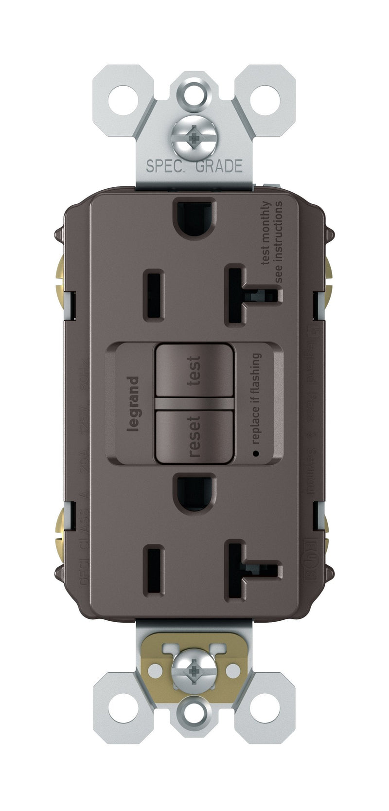Legrand radiant Self-Test GFCI Outlet, Brown, 20 Amp, 2097CCD12