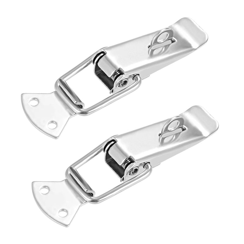 uxcell Spring Loaded Toggle Latches, 127mm Length Stainless Steel 201 Hasps Clamps for Case Box Trunk Catches, Pack of 2 (with Lock Hole)