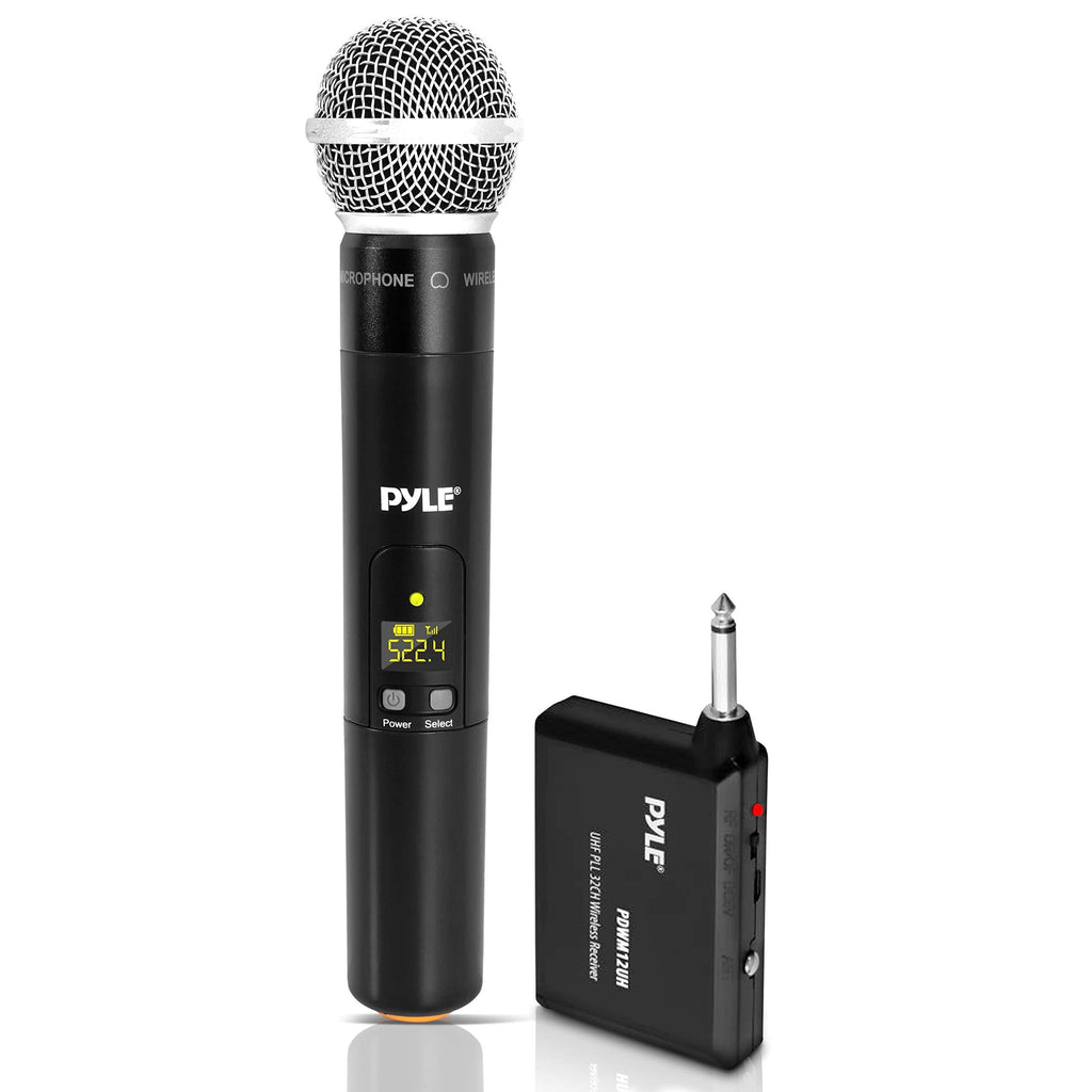 [AUSTRALIA] - Wireless Microphone System - UHF Handheld Mic & Wireless Adapter | Home & Studio Karaoke Party Microphone Kit | Universal Plug-and-Play Portable Audio Transmitter Receiver (Pyle PDWM13UH.5) 