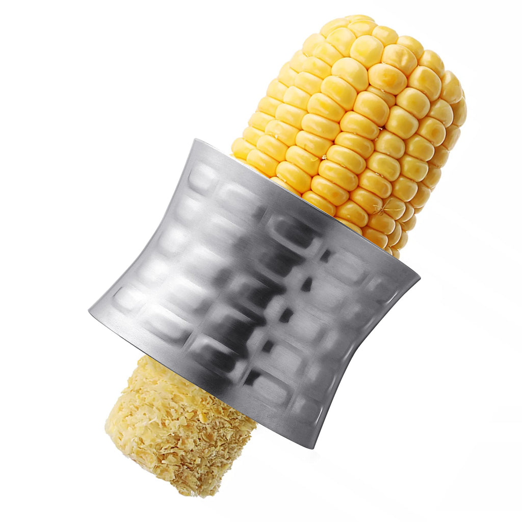 FullCare Corn Stripping Tool, Stainless Steel Corn Stripper Peeler, Slicer, Cutter, Remover, Corn Zipper Serrated Blade with Non-Slip Grip