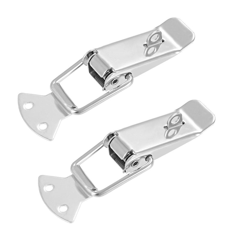 [AUSTRALIA] - uxcell Spring Loaded Toggle Latches, 110mm Length Stainless Steel 304 Hasps Clamps for Case Box Trunk Catches, Pack of 2 (with Lock Hole) 