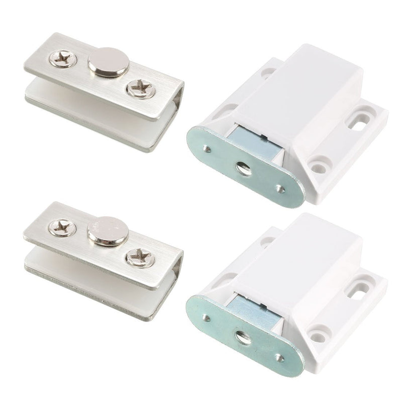 [AUSTRALIA] - uxcell 5-8mm Glass Door Magnetic Touch Catch Latch Closure Plastic White with Clamp 4 Set 
