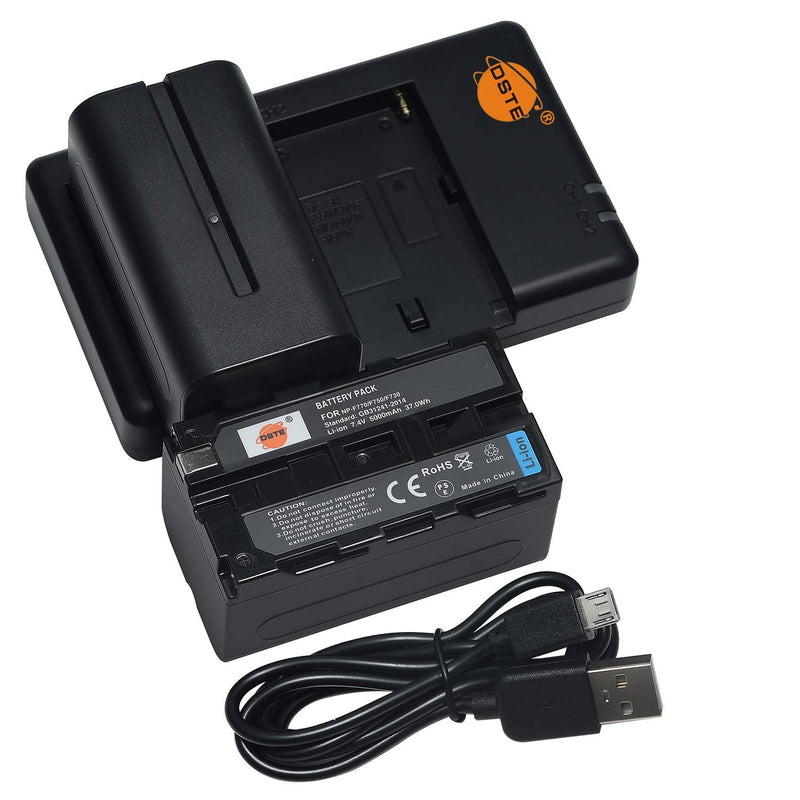 [AUSTRALIA] - DSTE Replacement for 2X NP-F750 Battery + Rapid Dual Battery Charger with Micro USB Cable Compatible Sony CCD-TRV215 CCD-TR917 CCD-TR315 HDR-FX1000 HDR-FX7 HVR-V1U HVR-Z7U HVR-Z5U as NP-F730 NP-F770 