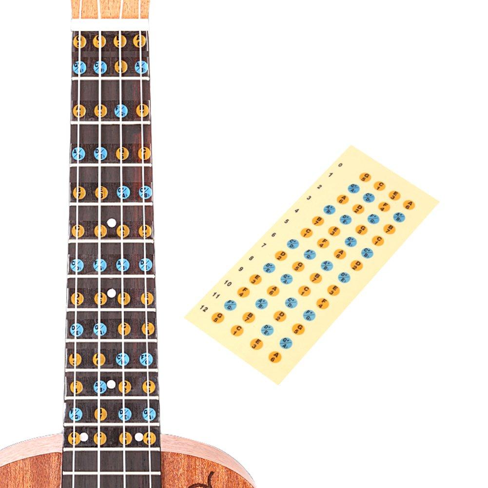 HOT SEAL Ukulele Finger Guide Sticker Fingerboard Guide Fretboard Marker Label Finger Chart for Practice Beginners (Colorful) Colorful