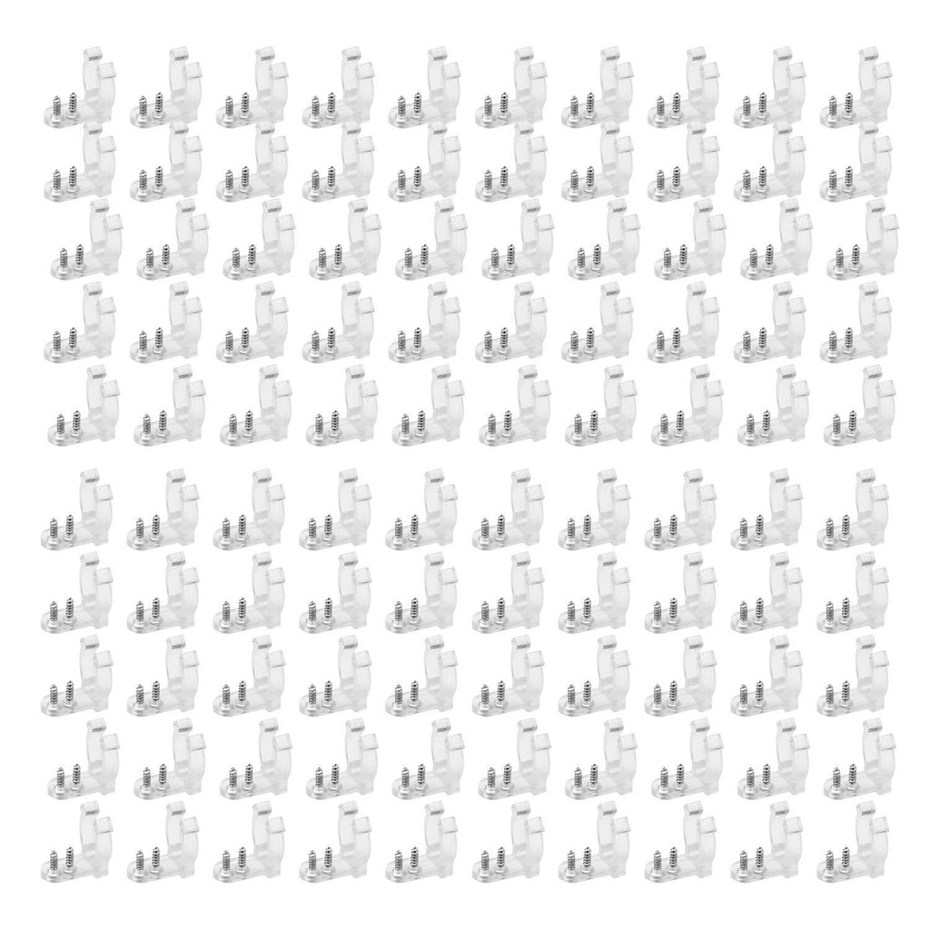 [AUSTRALIA] - Gizhome 100 Pcs LED Rope Light Clips Holder - 100 Pack 1/2 inches Clear PVC Mounting Rope Light Mounting Clips (100pcs Rope Light Clips Holder + 200pcs Screws) 