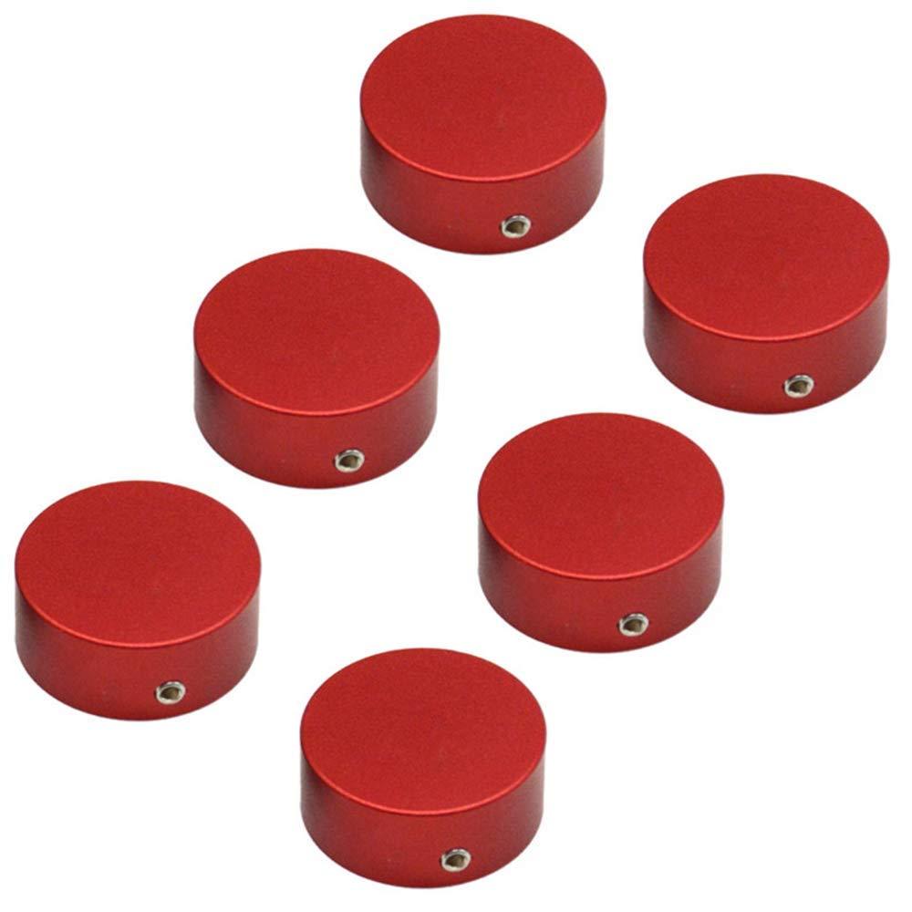 SOLUTEK Φ23mm Guitar Pedal Footswitch Topper with Rubber Insert for use on common 3/8"10mm switches 6pcs Red