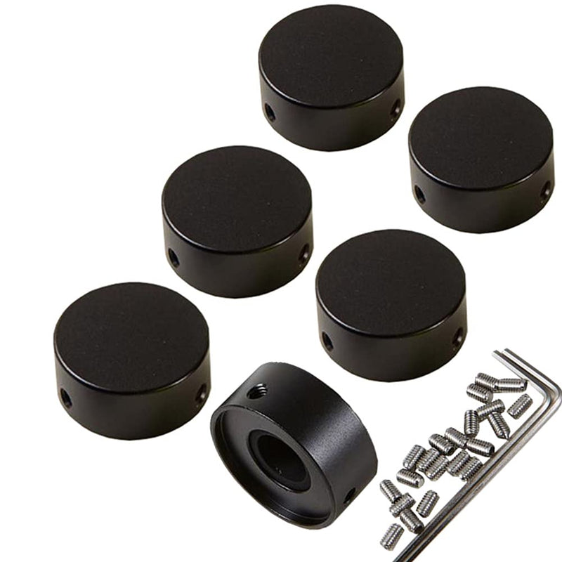 SOLUTEK Metal Footswitch Topper with 3 Screws and Rubber Insert Fit Firmly on Common Pedal Switches(3/8"10mm) Increase Accuracy and Comfort 6 Pack Black (Fits switches 3/8" /10mm)