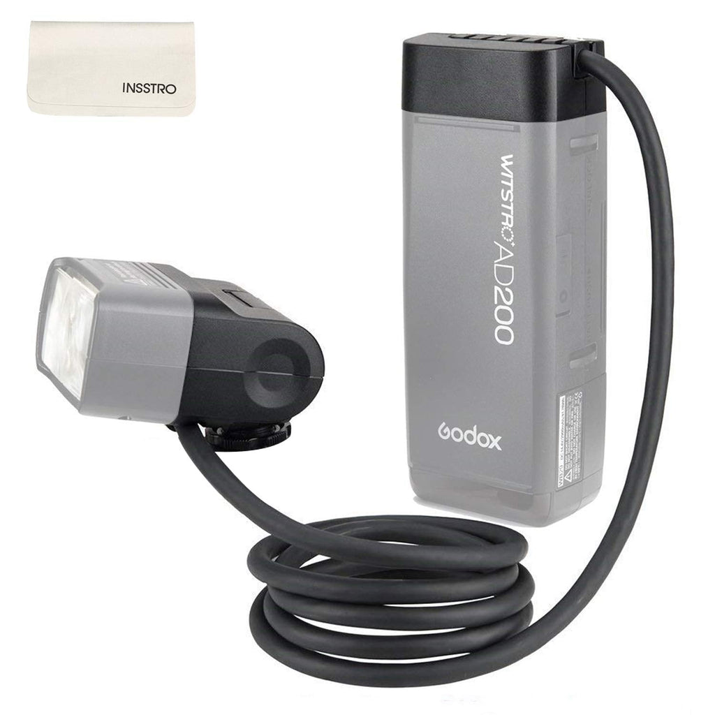 Godox 200W Extension Flash Head EC200 for Godox AD200/ AD200Pro Pocket Flash, 2M Extend Power Cable, Works with AD200/ AD200Pro Bare Bulbs Head and Speedlite Head