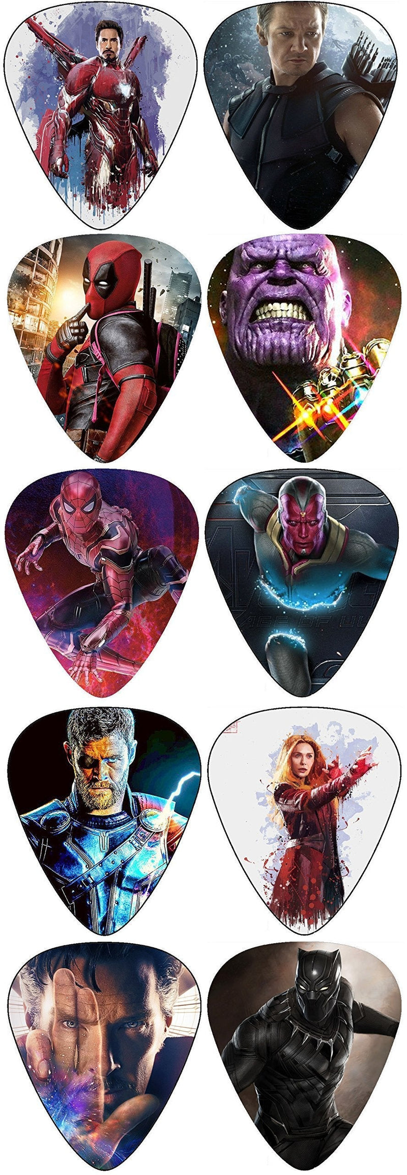 Marvel New Edition Guitar Picks (Comes 10 Superhero in a packet)