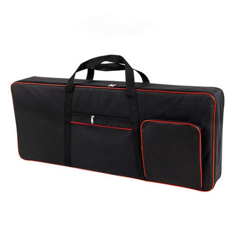 61 Key Keyboard Case Gig Bag Padded, Portable Electric Keyboard Piano 600D Oxford Cloth with 10mm Cotton Case Gig Bag 40"x16"x6" GJB54 (black+red)