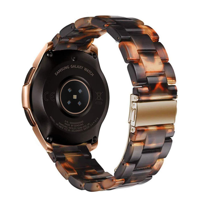 Omter Resin Band Compatible with Samsung Galaxy Watch 42mm, Watch 4 (40mm/44mm),4 Classic (42mm/46mm),Watch 3 41mm/Active 2(44mm/40mm)/Active1 40mm, Women Men Fashion Bracelet Strap(Tortoise-tone) Tortoise-tone