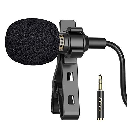 [AUSTRALIA] - PoP voice 16 Feet Single Head Lavalier Lapel Microphone Omnidirectional Condenser Mic for iPhone Android & Windows Smartphones, YouTube, Interview, Studio, Video Recording, Noise Cancelling Mic 