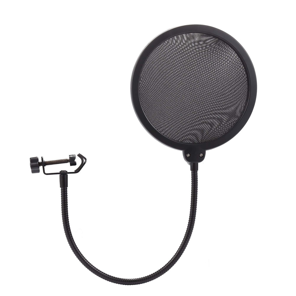 [AUSTRALIA] - Nulink Microphone Pop Filter Dual Layer Mesh Shield with Swivel Mount 360 Flexible Gooseneck Clip Stabilizing Arm 