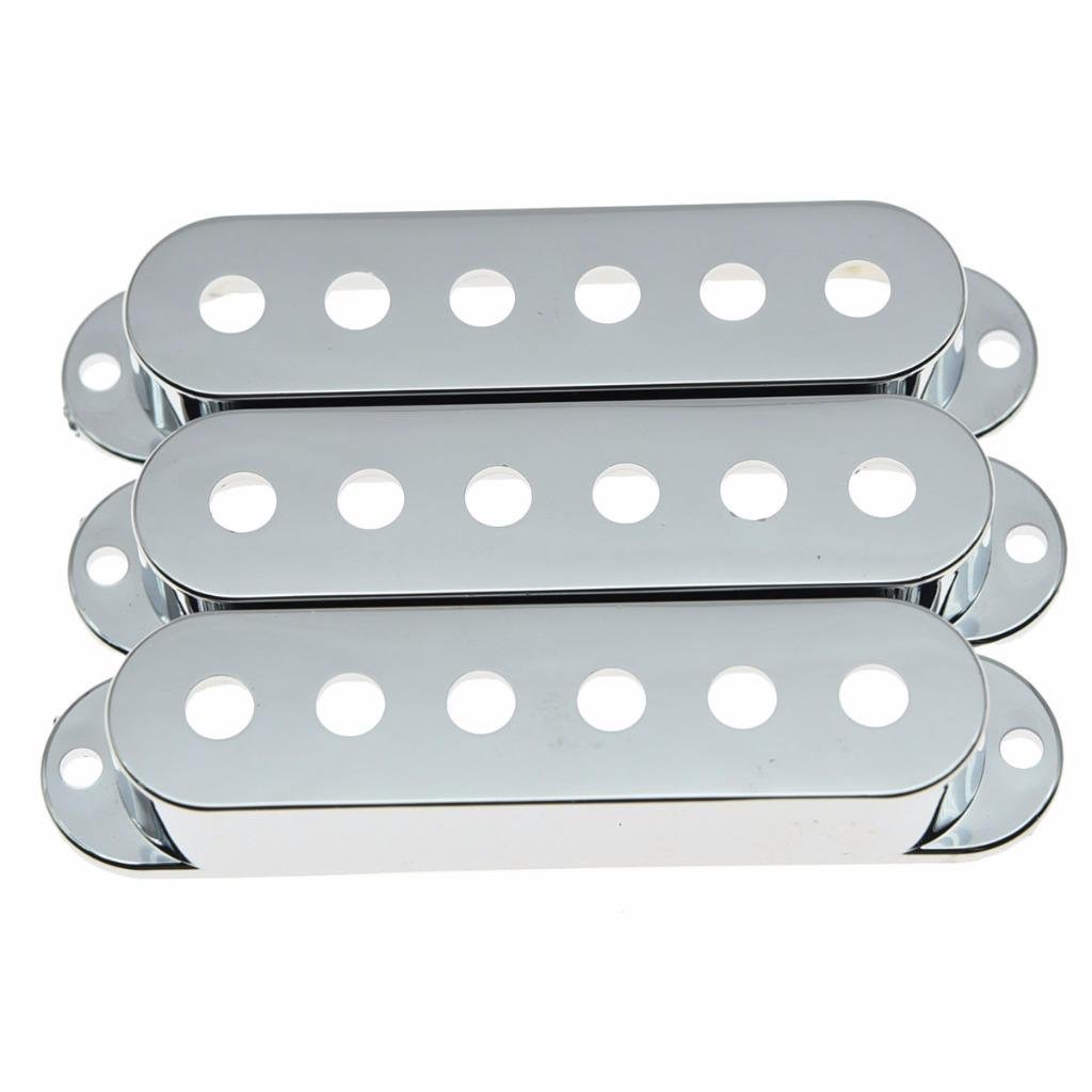 Dopro 52/52/52mm Chrome Plastic ST Strat Guitar Pickup Covers 3 Single Coil Pickup Cover for Stratocaster 52/52/52 mm