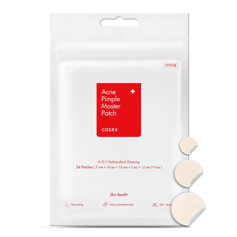COSRX Acne Pimple Master Patch 24 Patches (3 Sizes) | A.D.F. Hydrocolloid Dressing | Quick & Easy Treatment