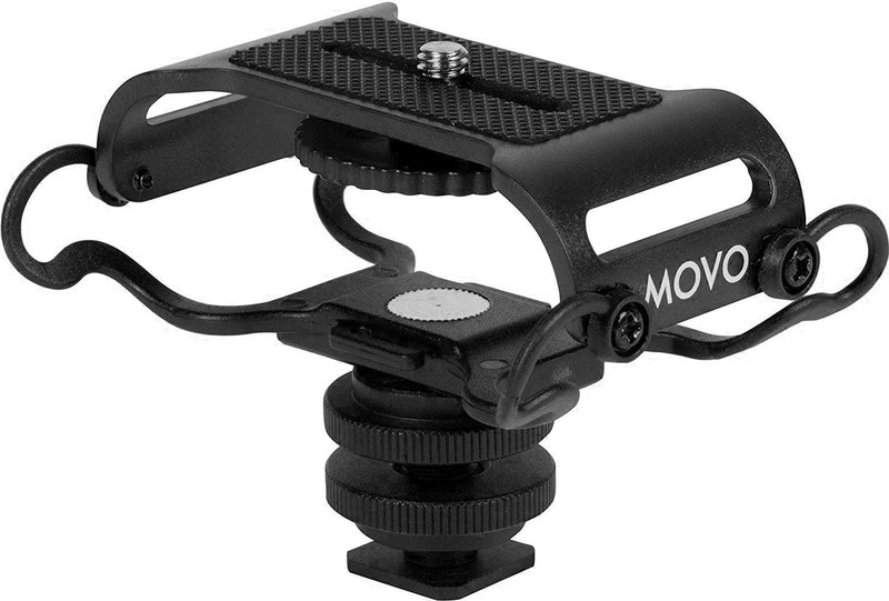 [AUSTRALIA] - Movo SMM5-B Universal Microphone and Portable Recorder Shock Mount - Fits the Zoom H1n, H2n, H4n, H5, H6, Tascam DR-40x, DR-05x, DR-07x and others with a 1/4" Mounting Screw (Black) 