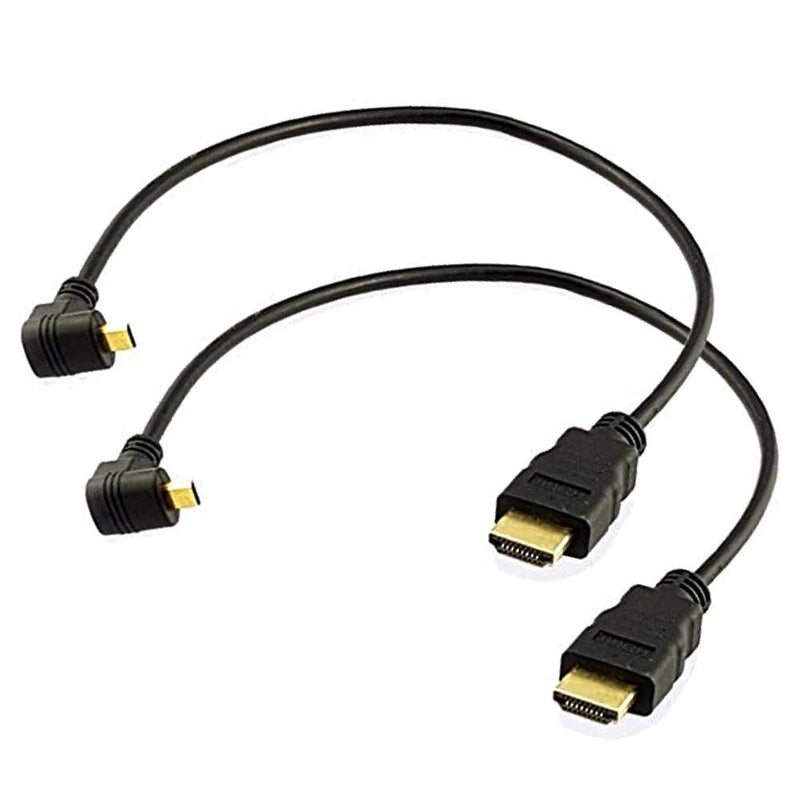 Seadream 2Pack 1Foot 90 Degree Down Angle Micro HDMI Male To HDMI Male Cable Connector (2Pack Down Angled) 2Pack Down Angled