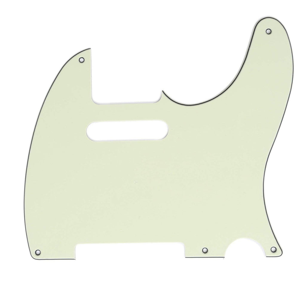 Musiclily 5 Hole Vintage Tele Pickguard Guitar Scratch Plate for USA/Mexican Made Fender Telecaster Style, 3Ply Mint Green