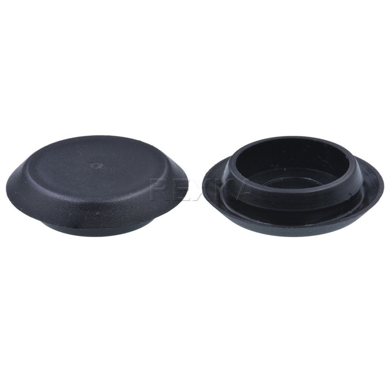 [AUSTRALIA] - Rexka 100pcs 3/4" 0.75 inch Flush Mount Black Plastic Body and Sheet Metal Hole Plug 