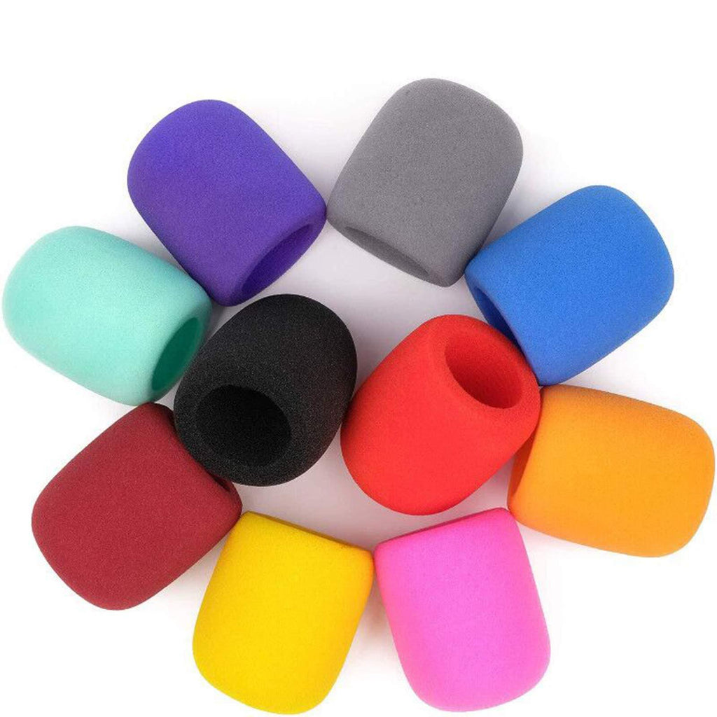 [AUSTRALIA] - ChromLives Colorful Microphone Cover Microphone Windscreen Foam Cover Top Grade 10 Pack Multi-Color 