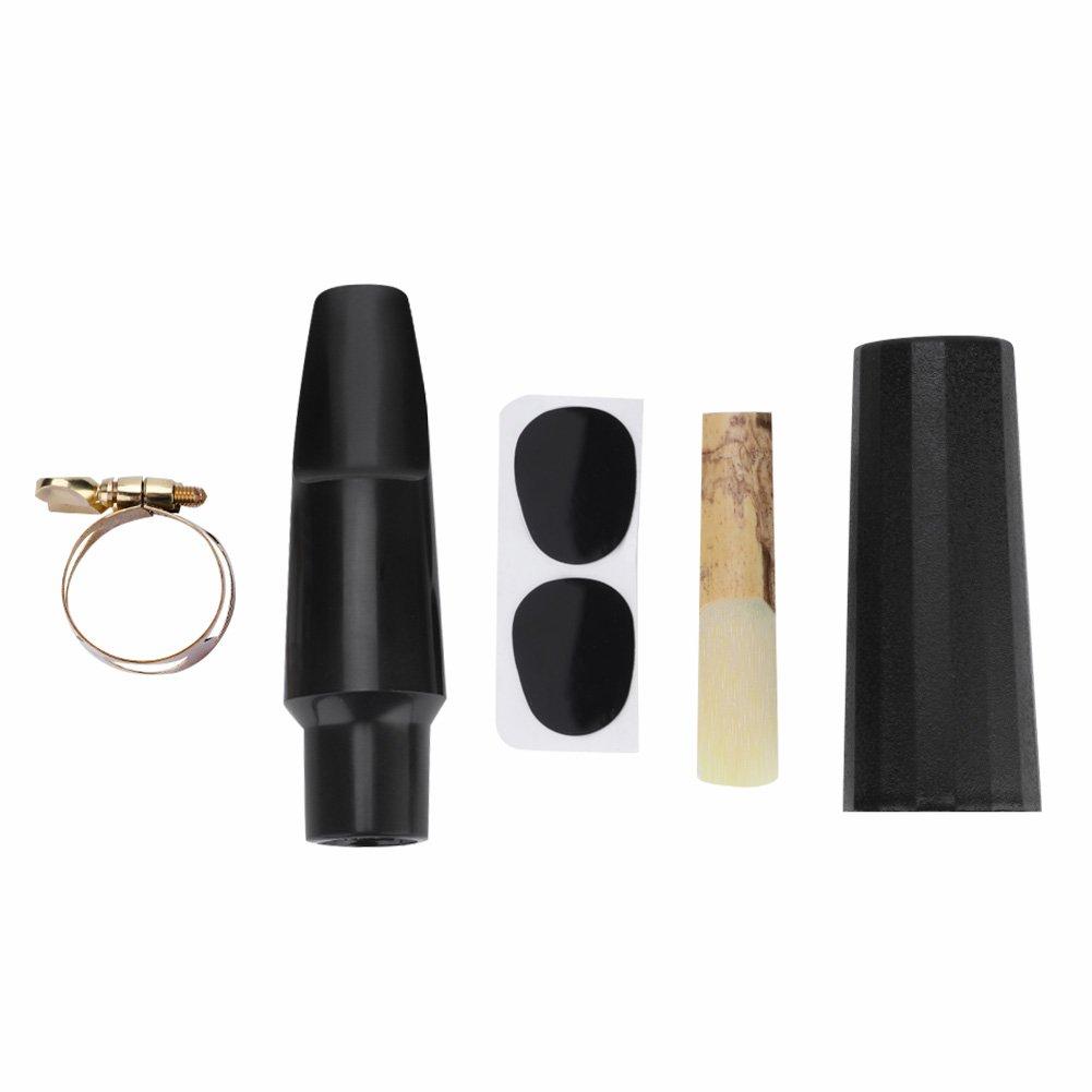 Dilwe Sax Mouthpiece kit, Tenor Sax Saxophone ABS Mouthpiece with Cap Metal Buckle Reed Pads Musical Instruments