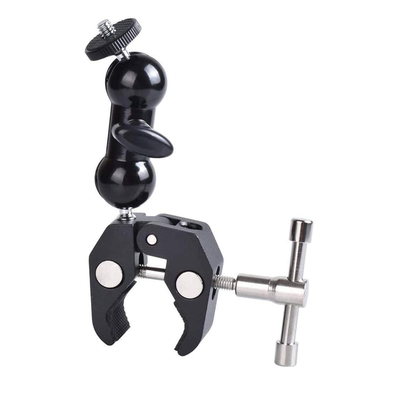 MOSHUSO Camera Mount Clamp Stand with Double Ballhead and Crab Clamp, for LCD Filed Monitor, for Ronin M Ronin MX