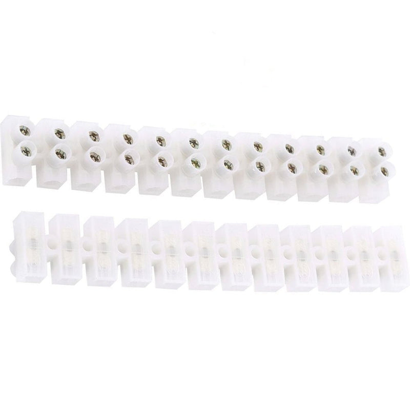 COMOK Dual Row 12 Position Barrier Block Terminal Strip Cable Connector 60A 2Pcs