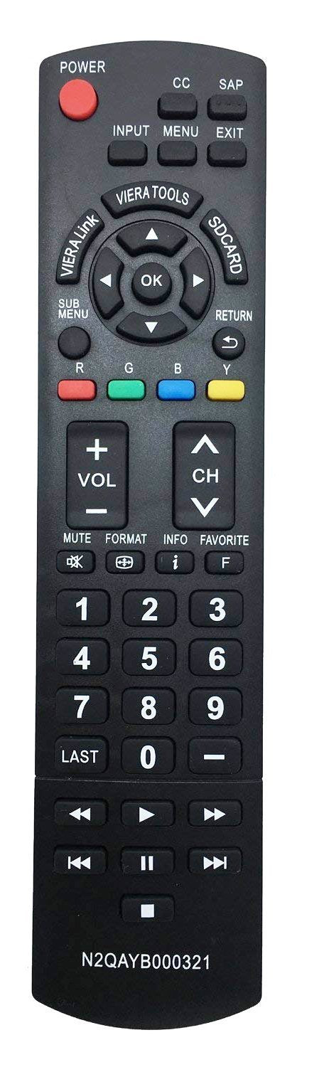 Smartby N2QAYB000321 Remote Control Compatible with Panasonic TVs TC-26LX14 TC-32LX14 TC-42PS14 TC-42PX14 TC-50PS14 TC-50PX14 TC-54PS14 TC-P42X1N TC-P46S1 TC-P46U1 TC-P50C1 TC-P54S1 TC-P58S1 TC-P65S1