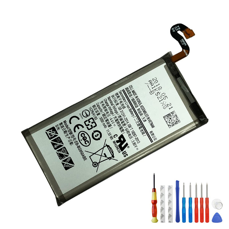 New Replacement Battery Compatible with Samsung Galaxy S8 EB-BG950ABE 3000mAh 3.8V Internal Battery + Tools